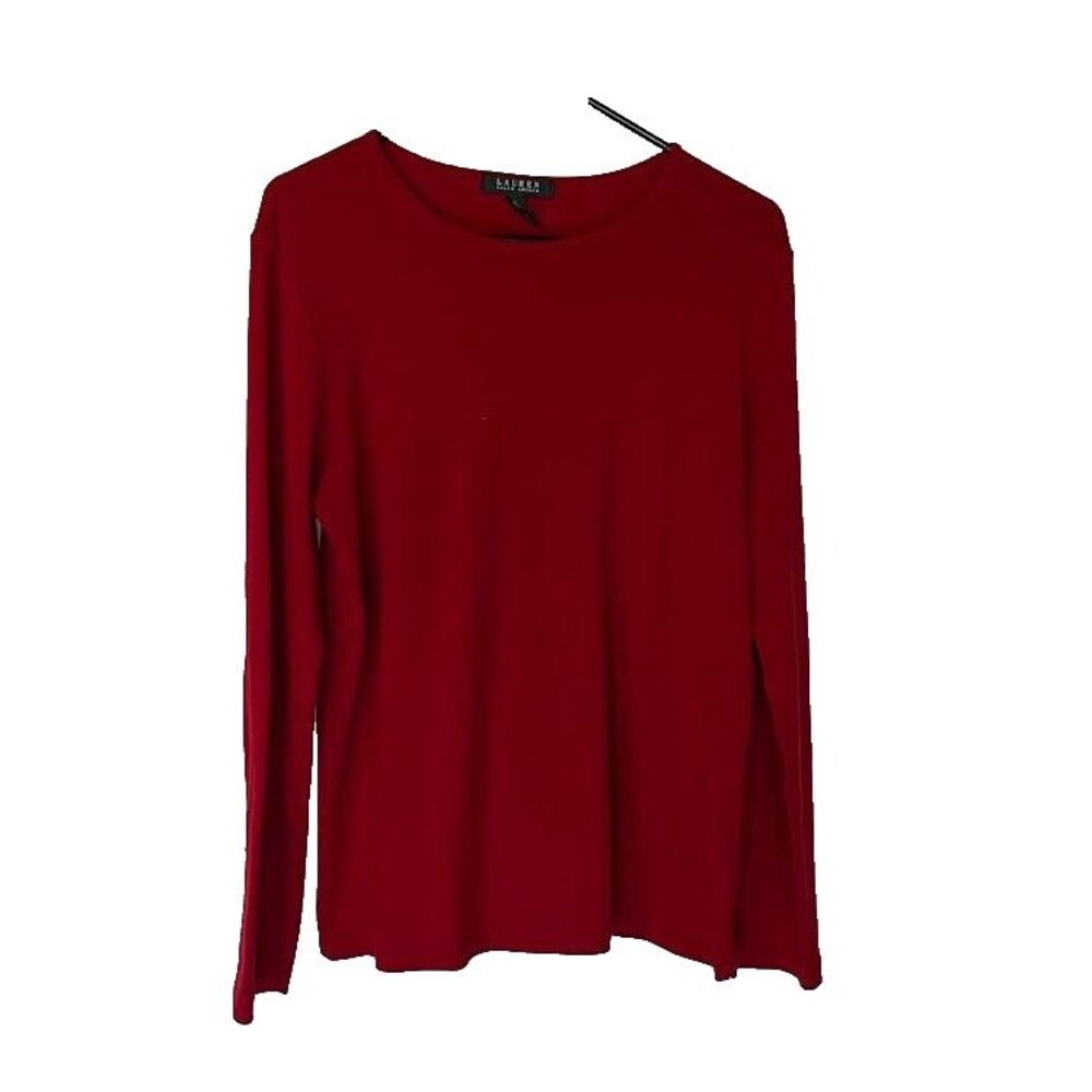 Lauren Ralph Lauren Heritagecore Normcore Casual Red Lng Sleeve Cotton Tee XL